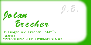 jolan brecher business card